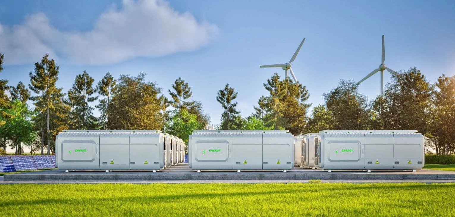 Technical explanation of BESS components including battery modules, BMS, and PCS